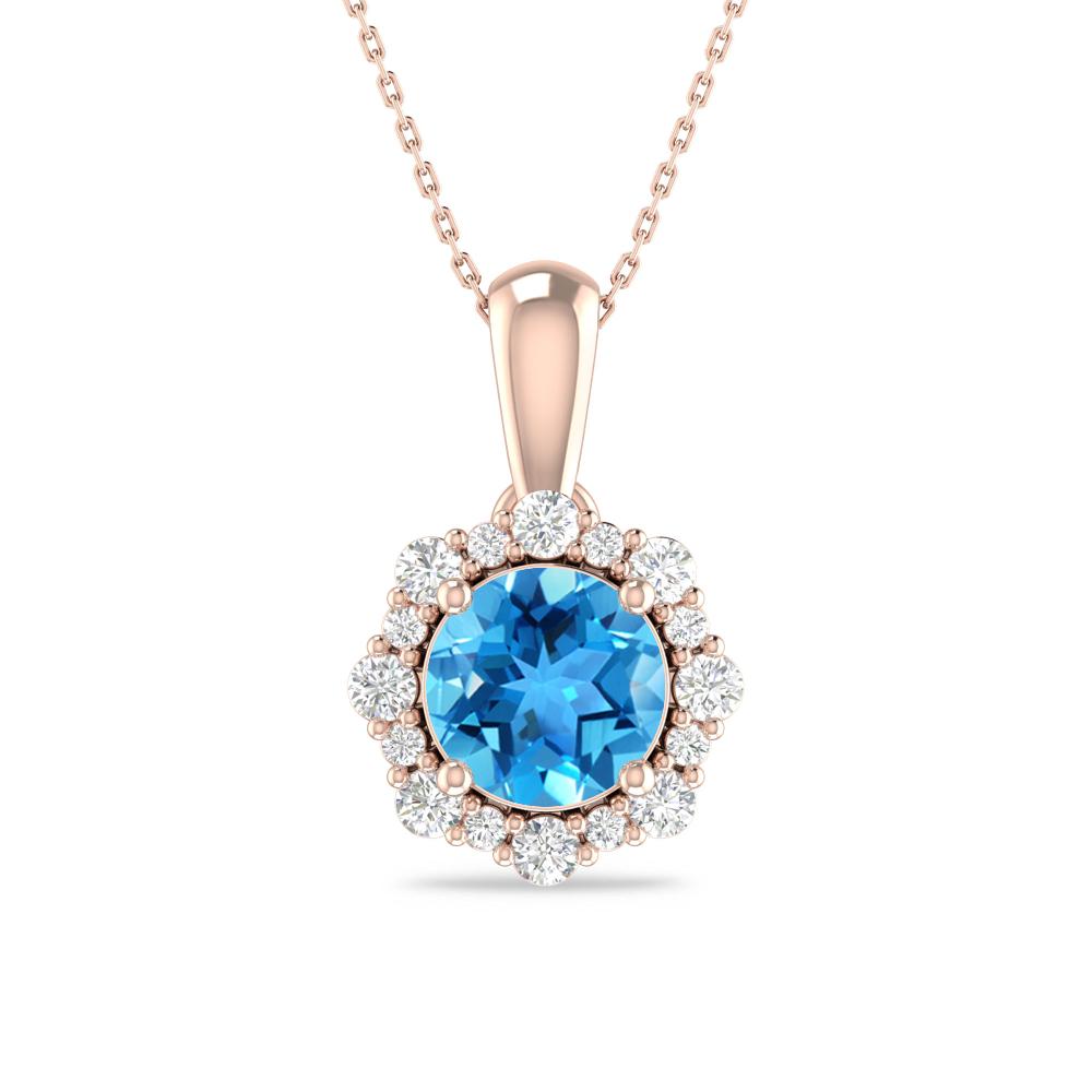 Rose Gold - Blue Topaz