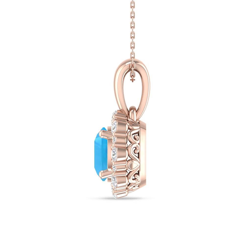 Rose Gold - Blue Topaz