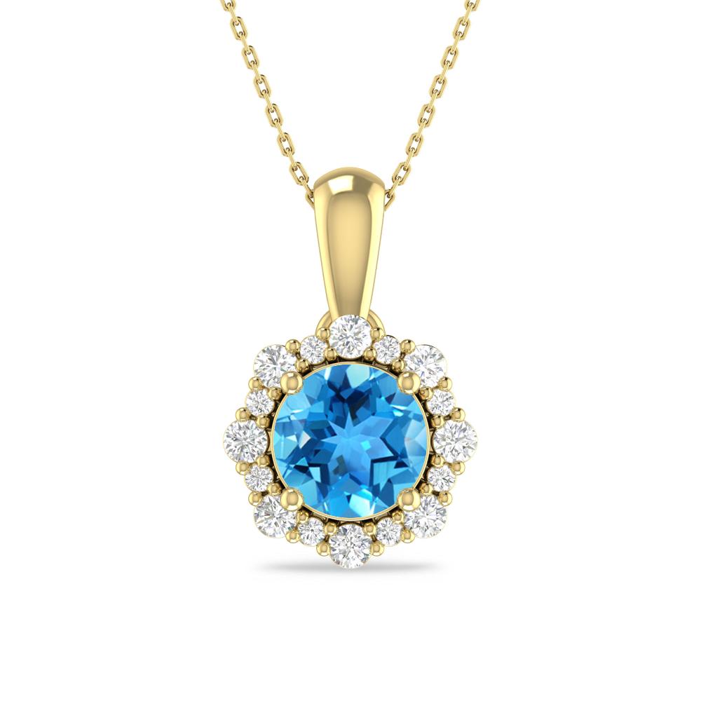 Yellow Gold - Blue Topaz