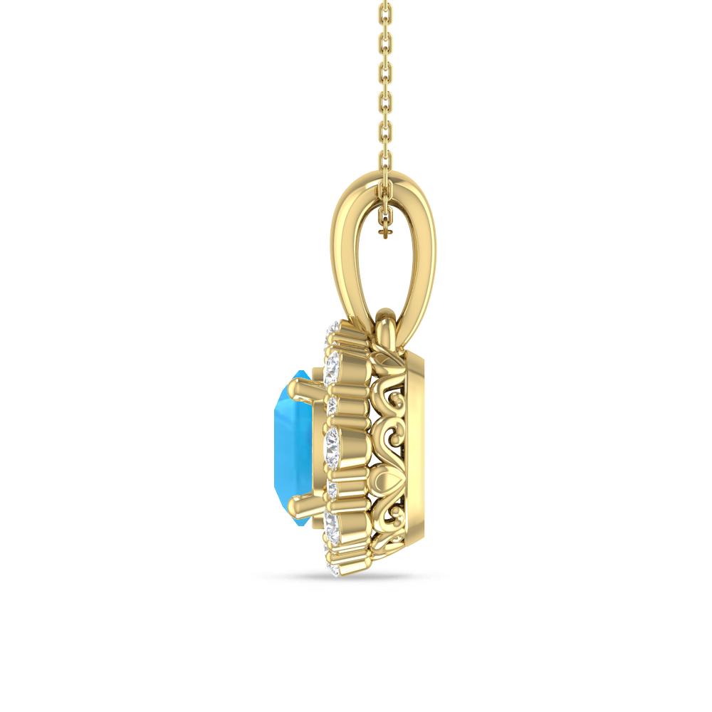 Yellow Gold - Blue Topaz