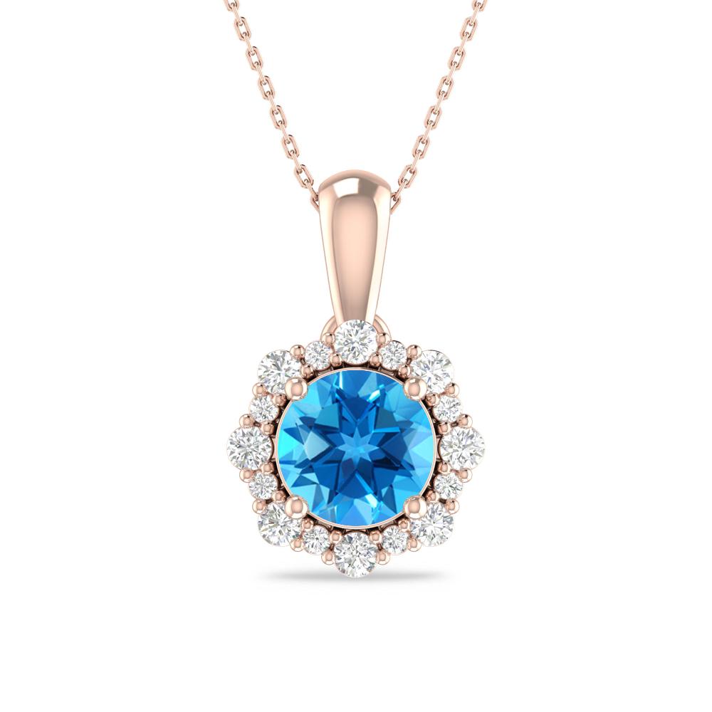 Rose Gold - Blue Topaz