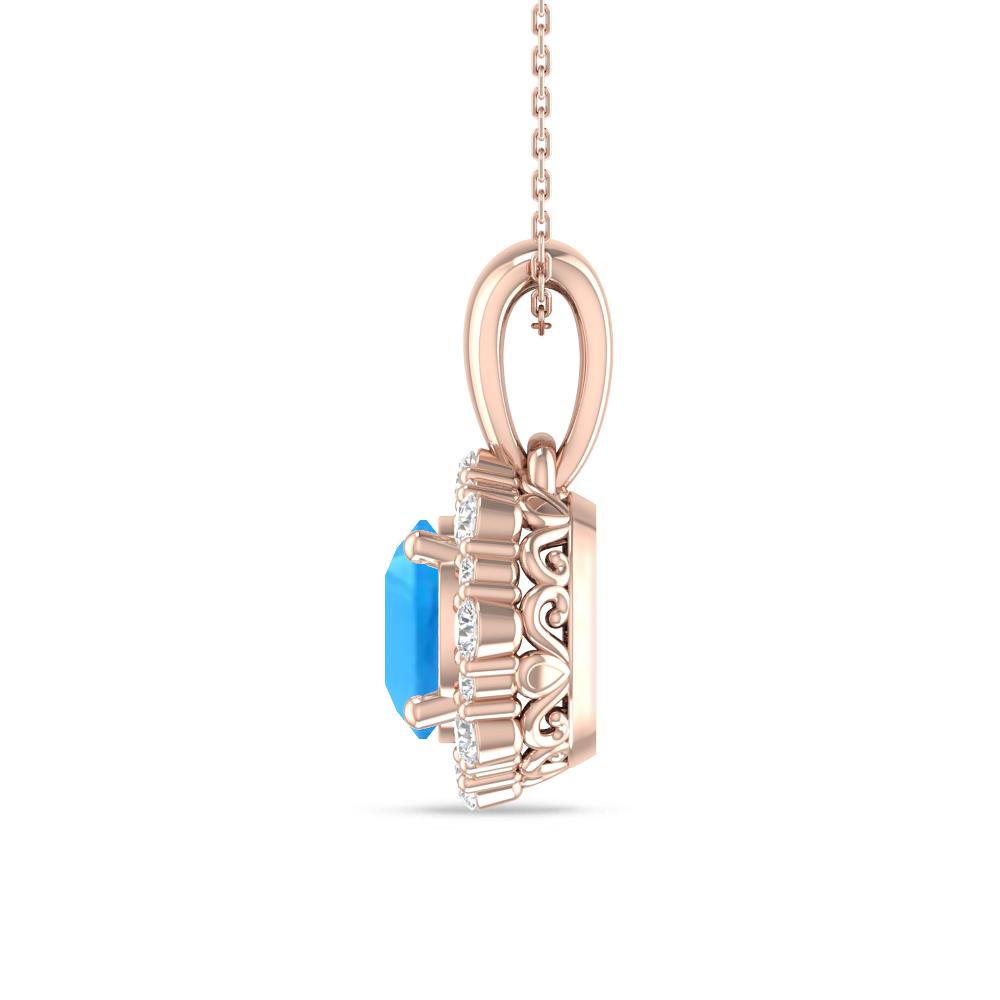 Rose Gold - Blue Topaz