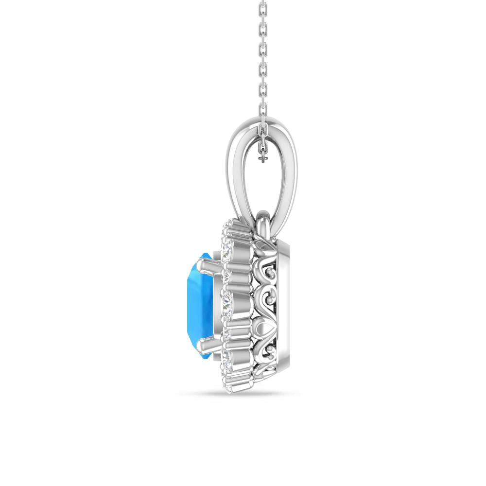 White Gold - Blue Topaz