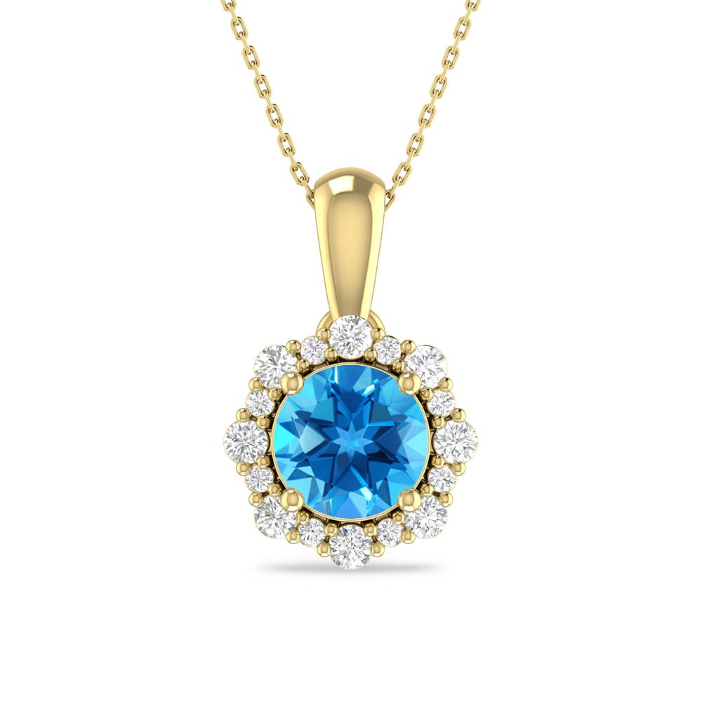 Yellow Gold - Blue Topaz