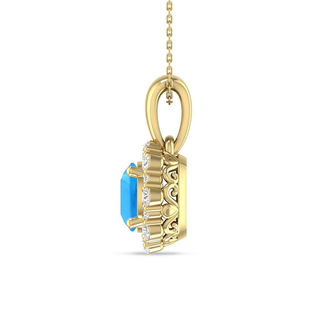 Yellow Gold - Blue Topaz