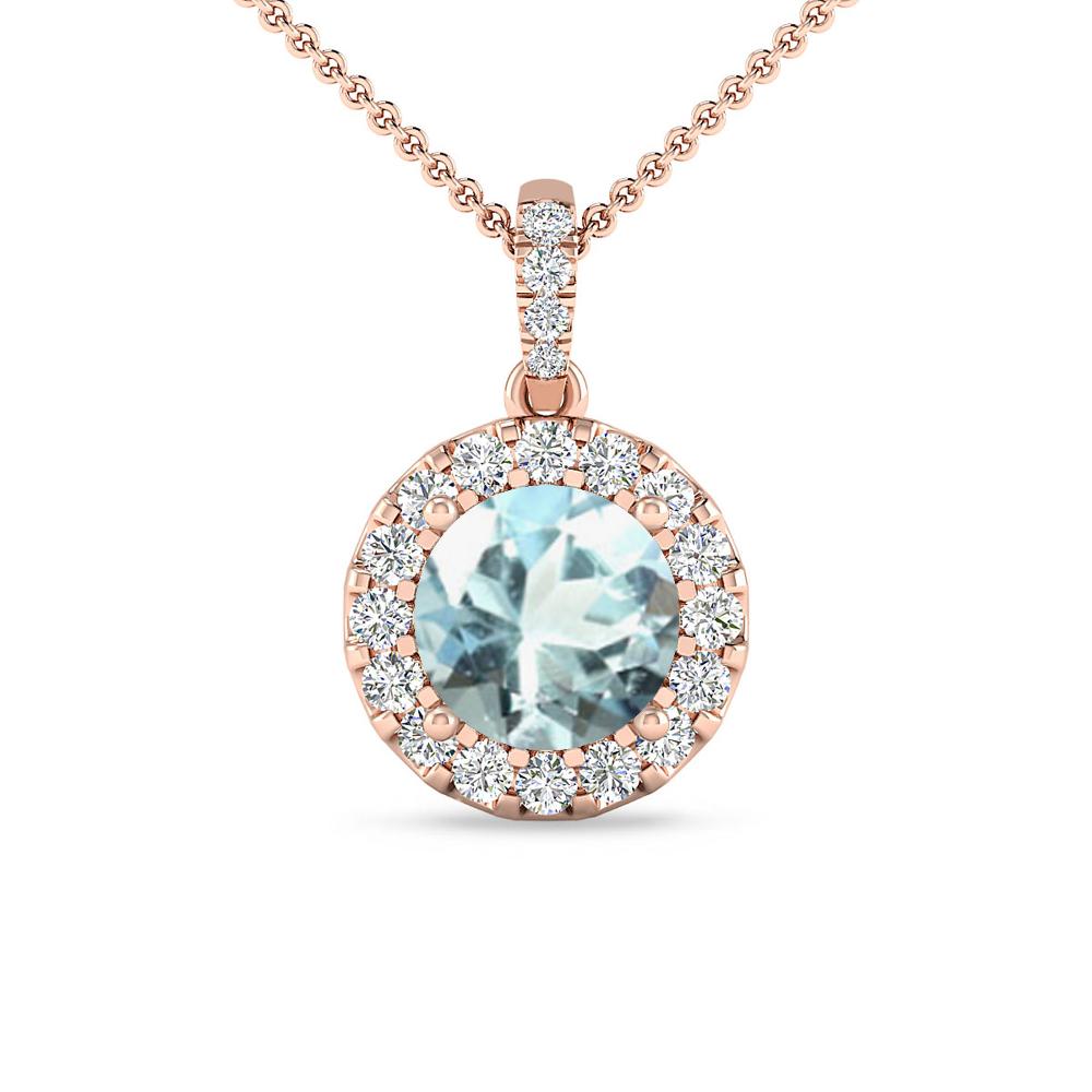 Rose Gold - Aquamarine