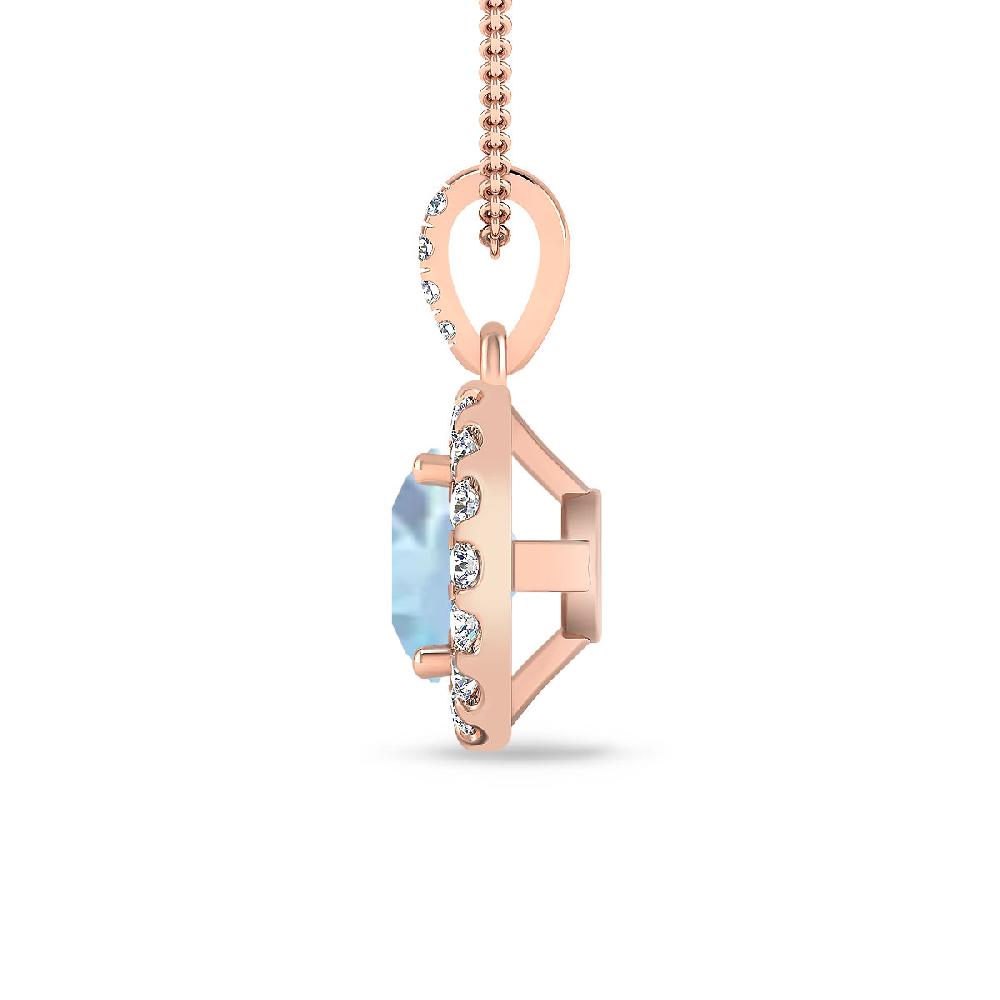 Rose Gold - Aquamarine