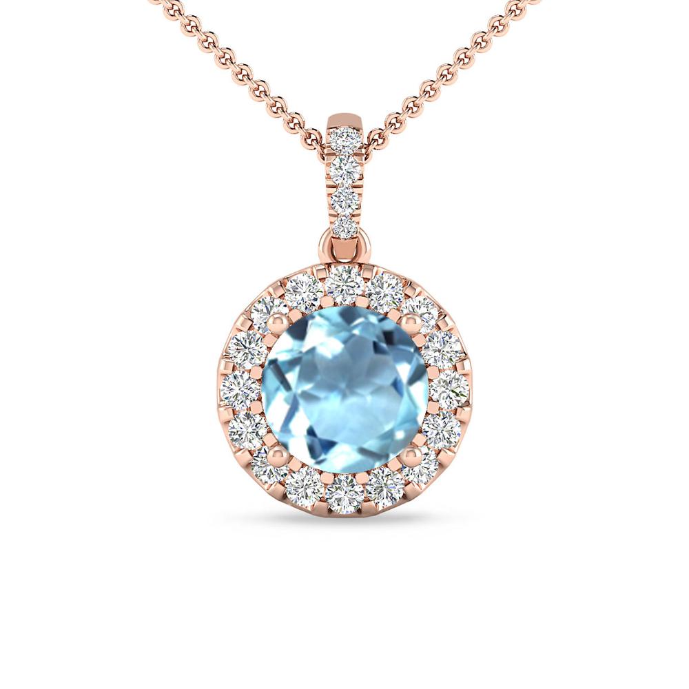 Rose Gold - Aquamarine