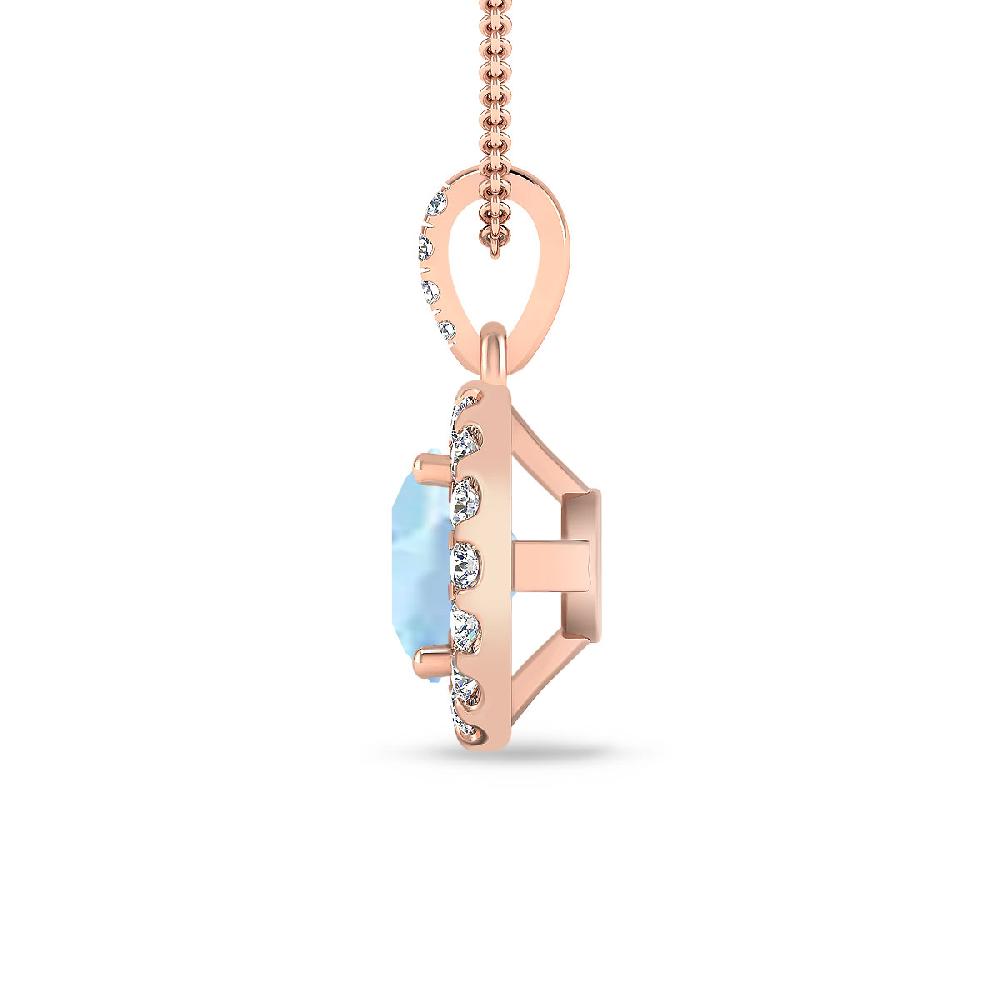 Rose Gold - Aquamarine