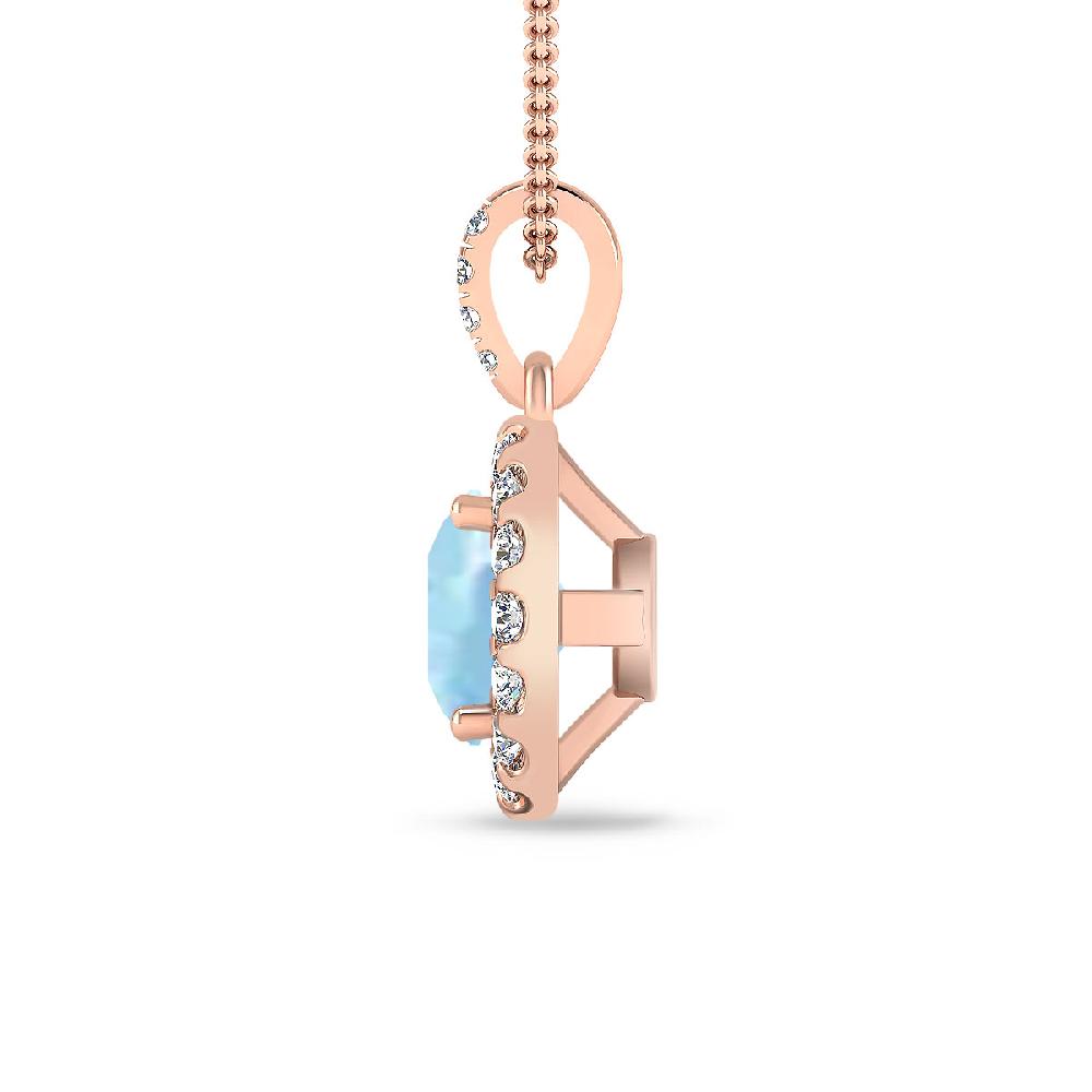 Rose Gold - Aquamarine