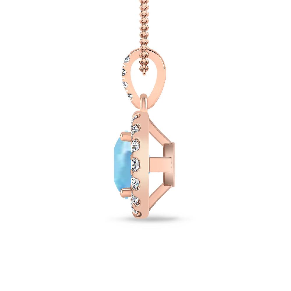 Rose Gold - Aquamarine