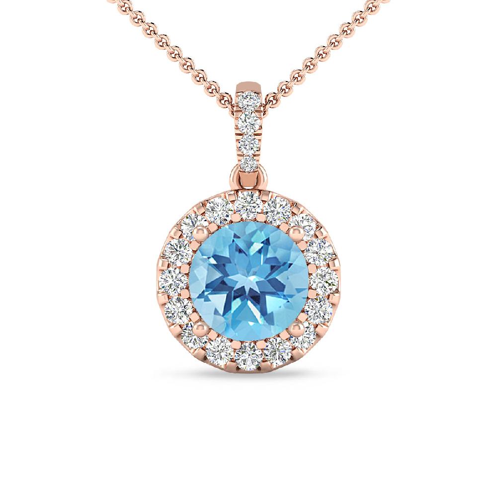 Rose Gold - Blue Topaz