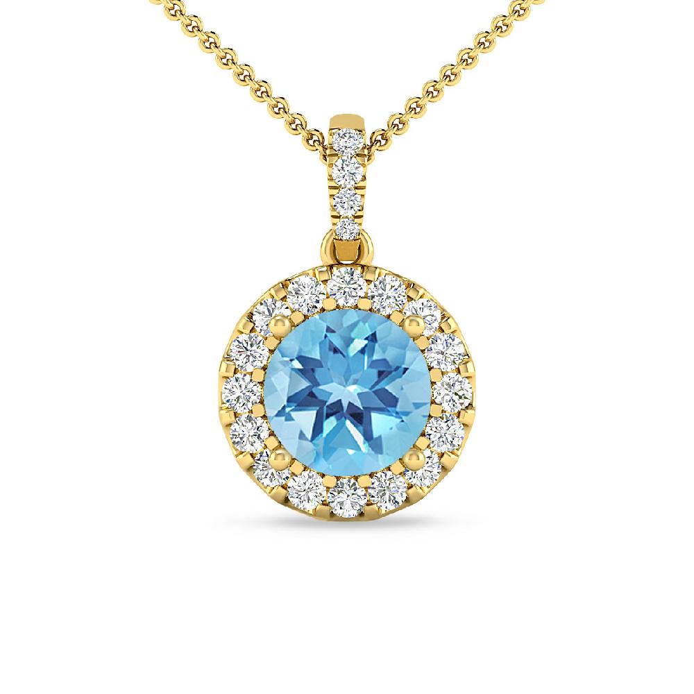 Yellow Gold - Blue Topaz