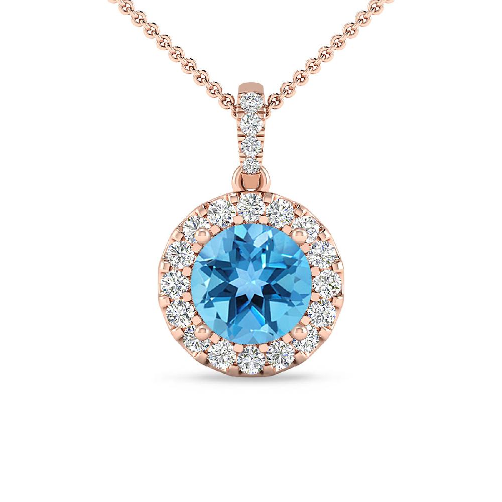 Rose Gold - Blue Topaz