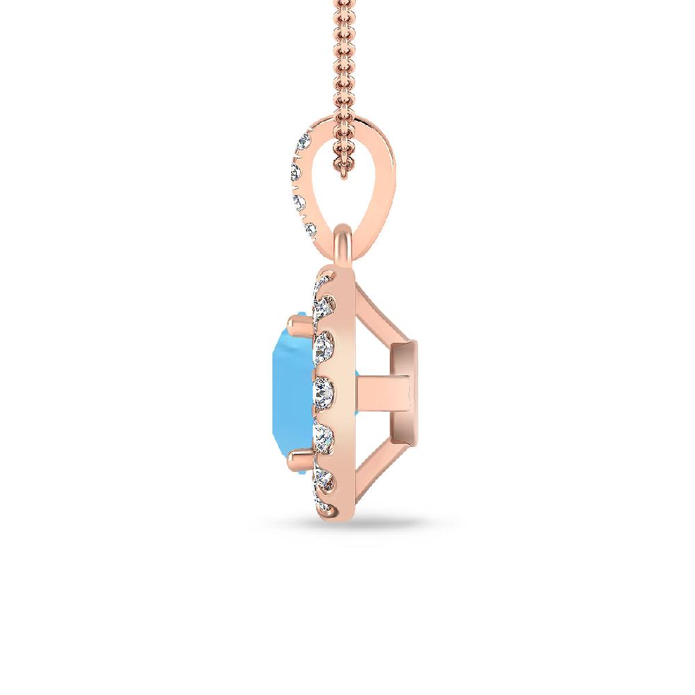 Rose Gold - Blue Topaz