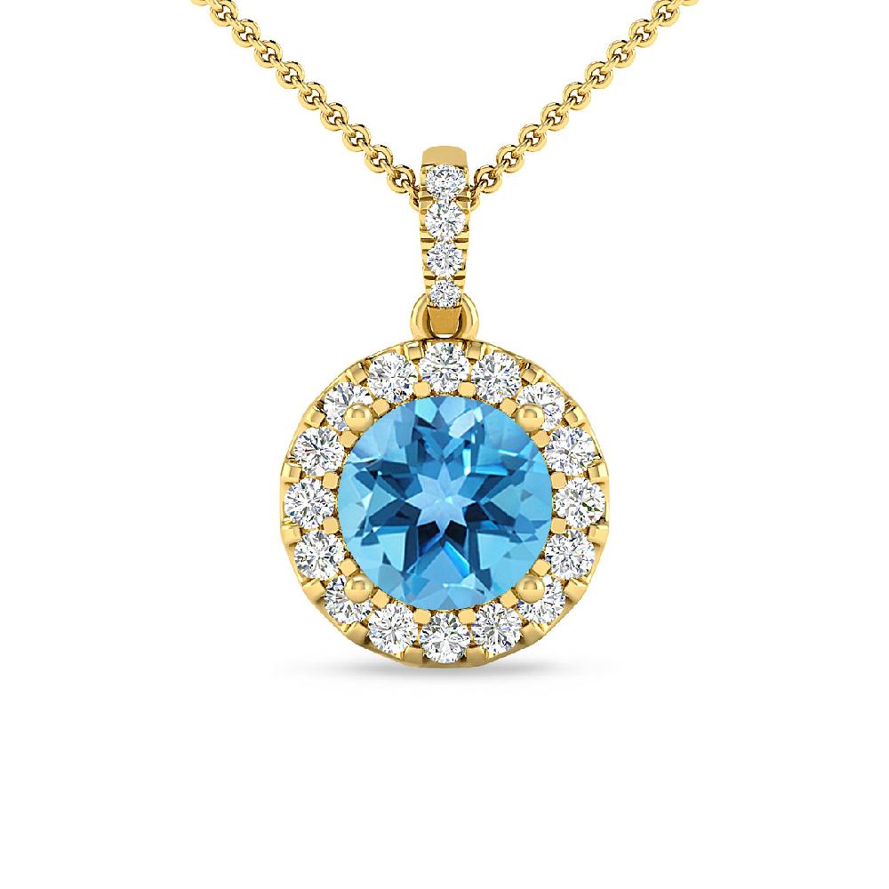 Yellow Gold - Blue Topaz