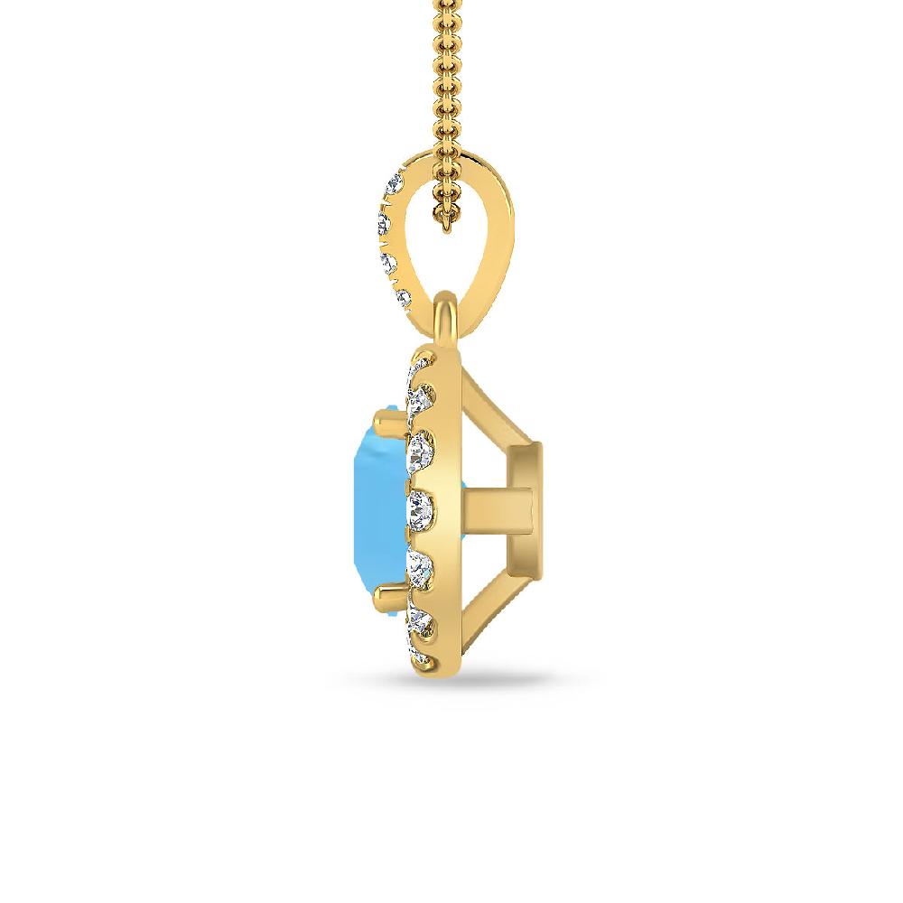 Yellow Gold - Blue Topaz