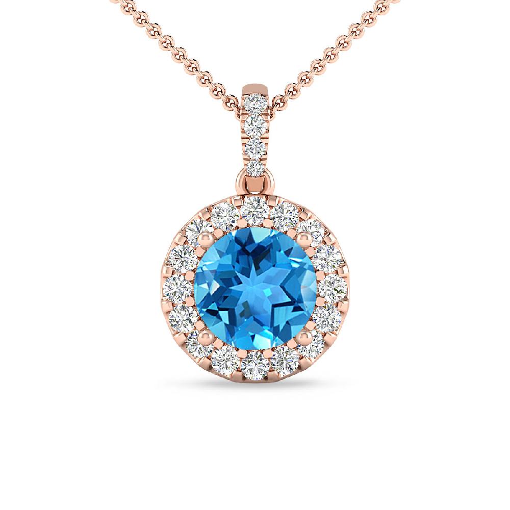 Rose Gold - Blue Topaz