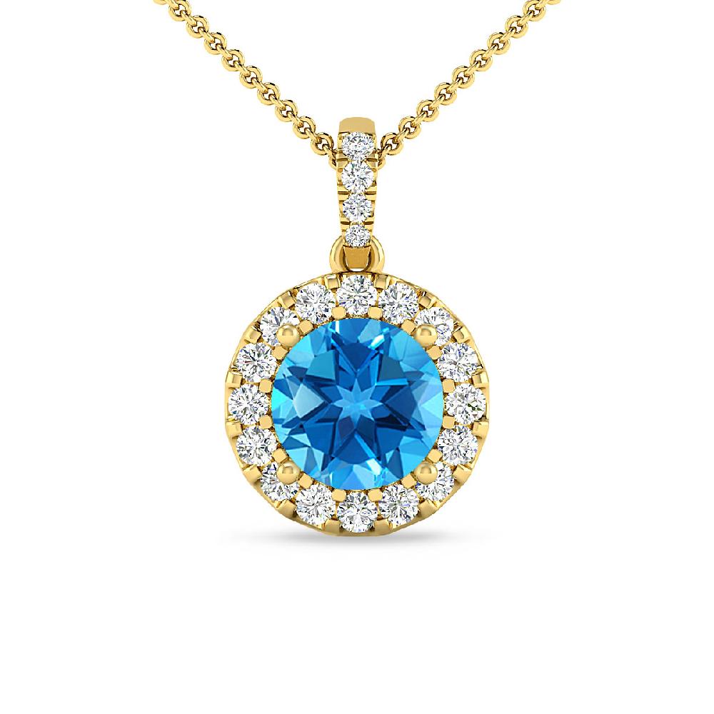 Yellow Gold - Blue Topaz