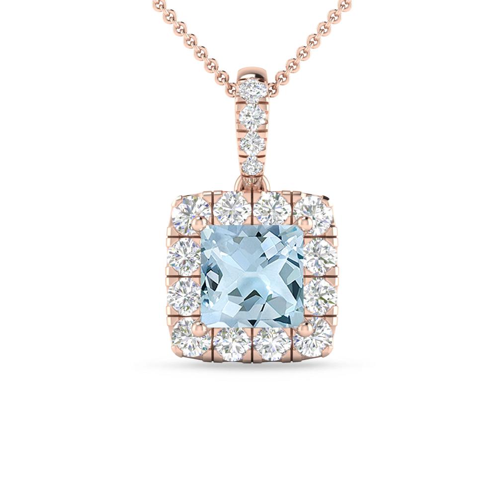 Rose Gold - Aquamarine