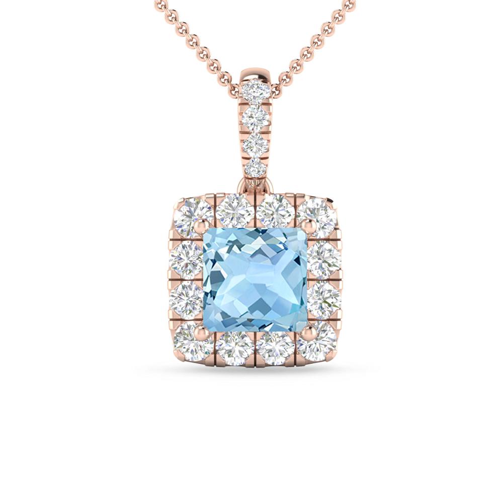 Rose Gold - Aquamarine