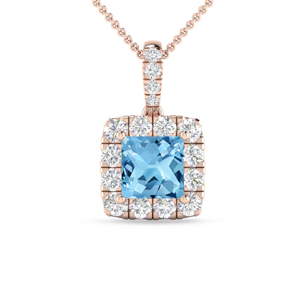 Rose Gold - Blue Topaz