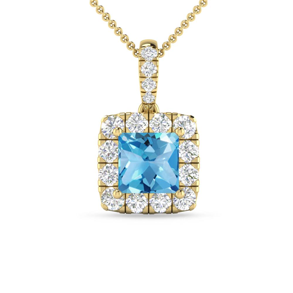 Yellow Gold - Blue Topaz