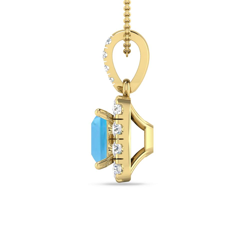 Yellow Gold - Blue Topaz