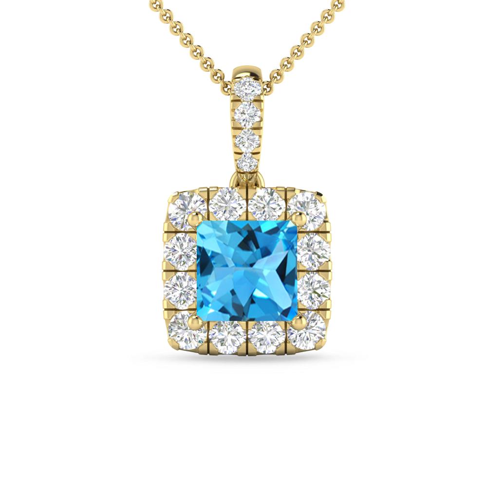 Yellow Gold - Blue Topaz