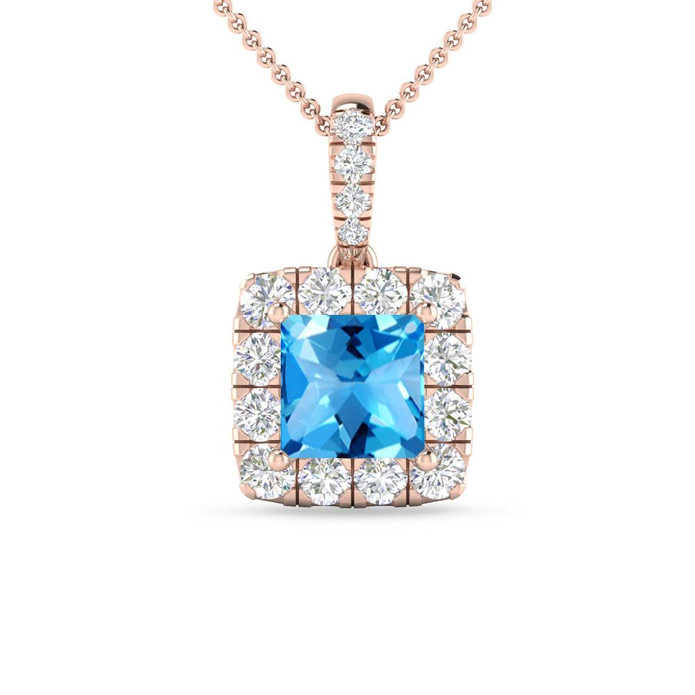 Rose Gold - Blue Topaz