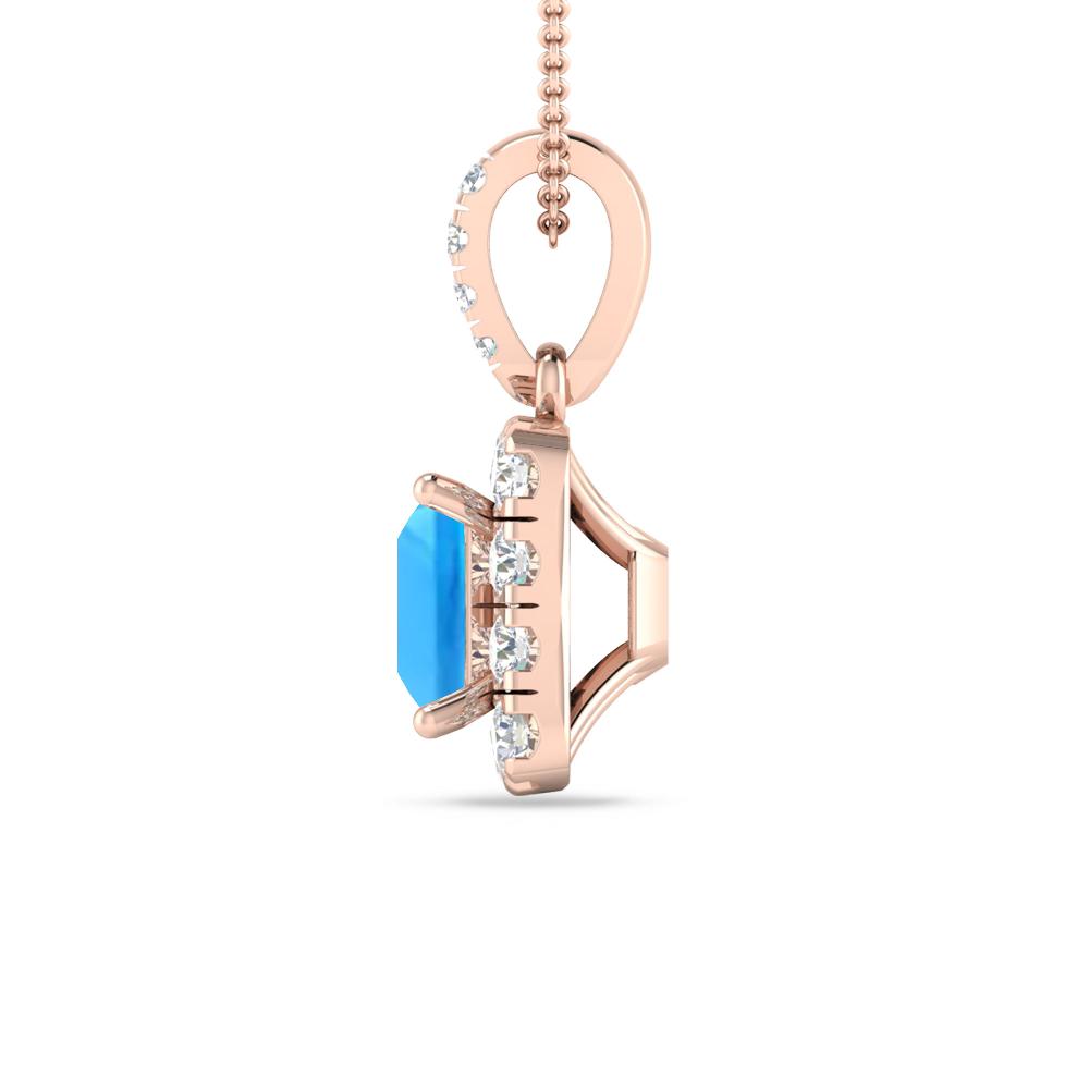 Rose Gold - Blue Topaz