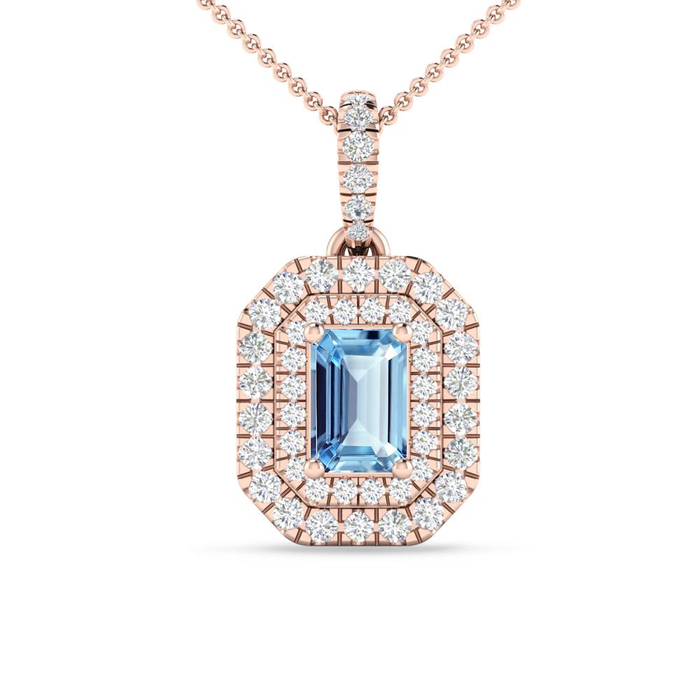 Rose Gold - Aquamarine