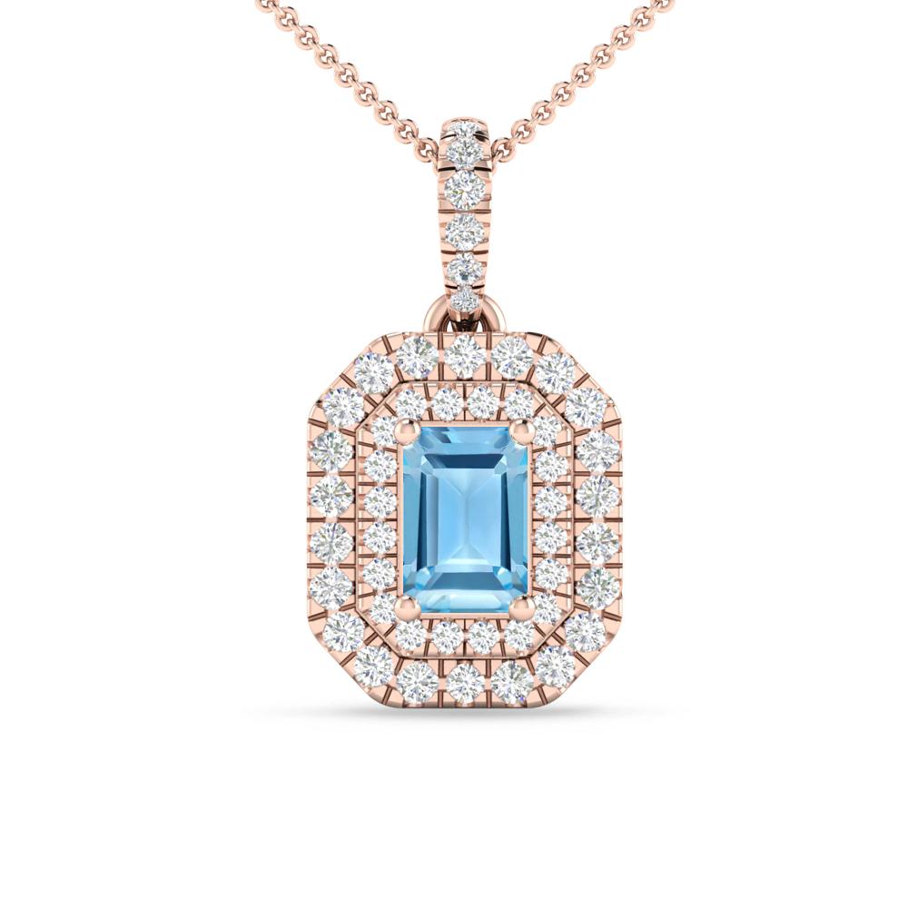 Rose Gold - Blue Topaz