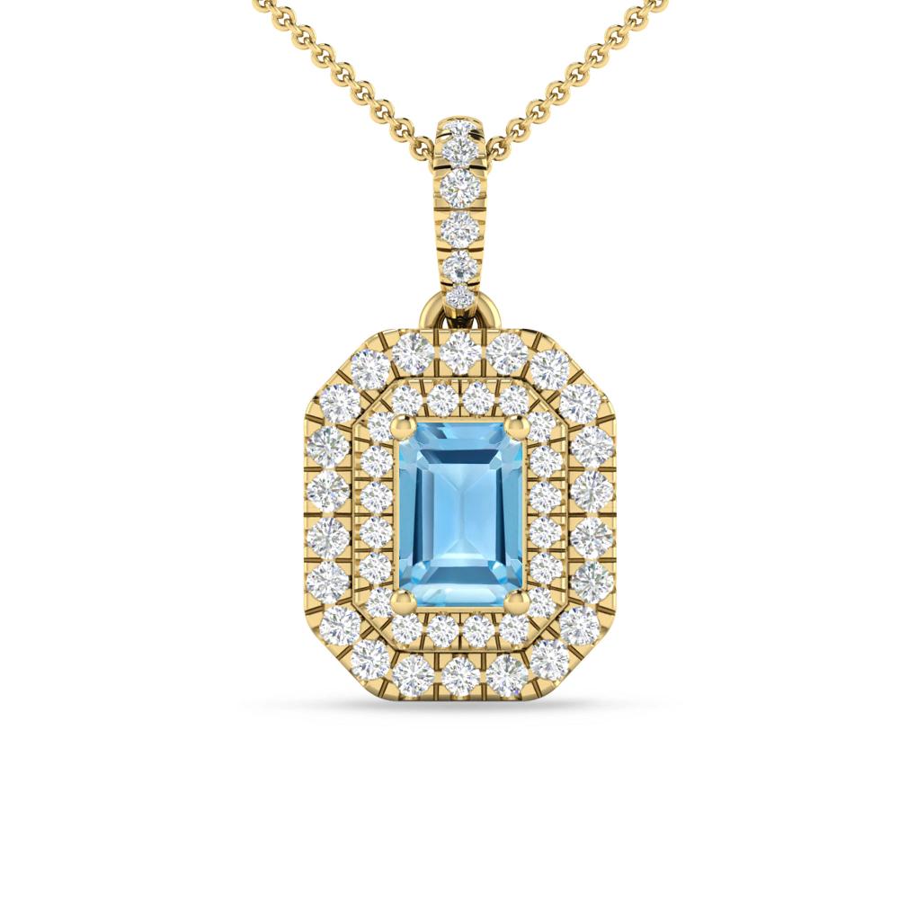 Yellow Gold - Blue Topaz