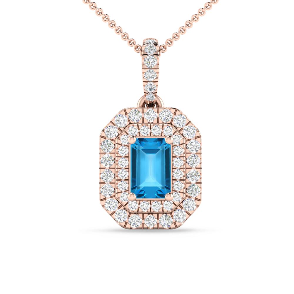 Rose Gold - Blue Topaz