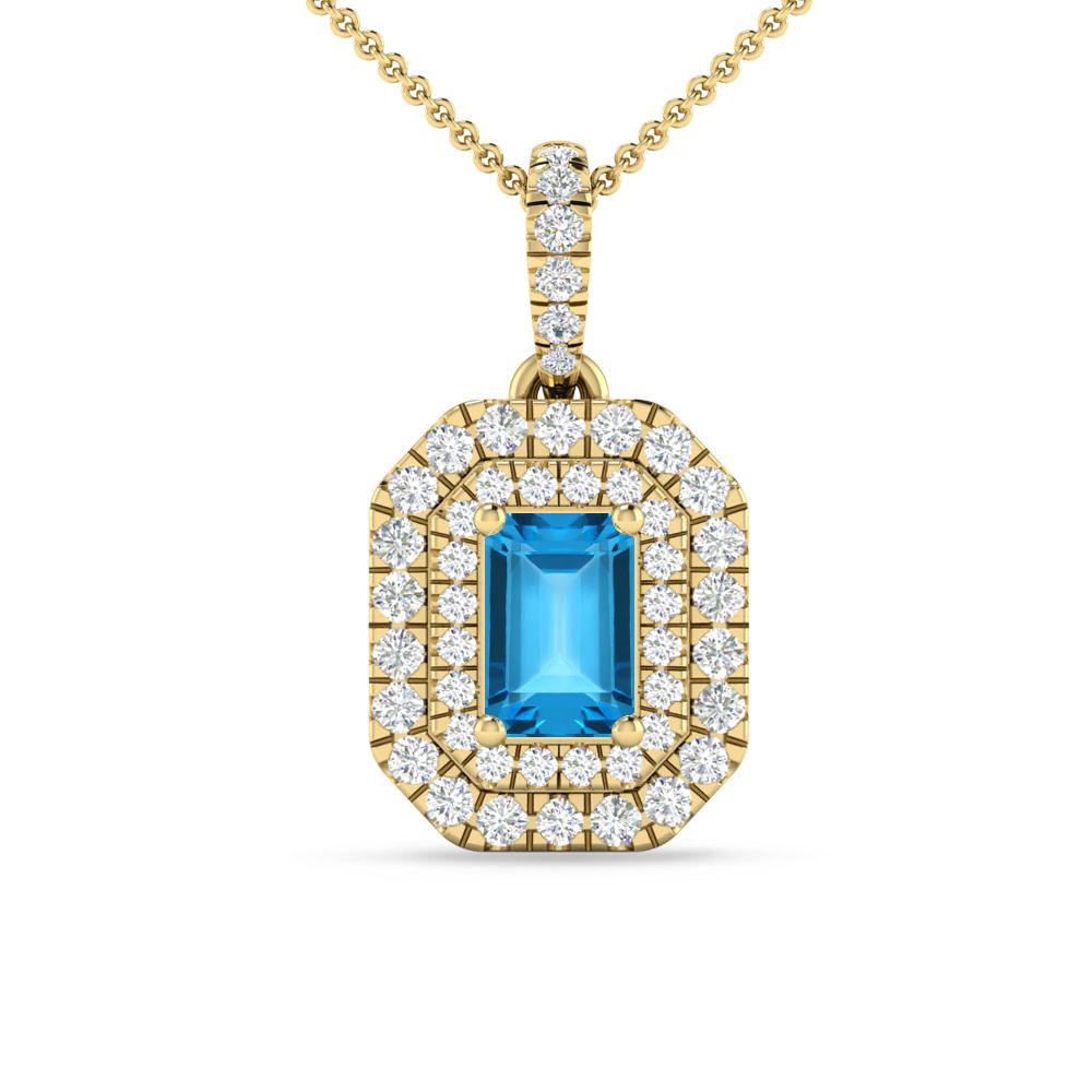 Yellow Gold - Blue Topaz