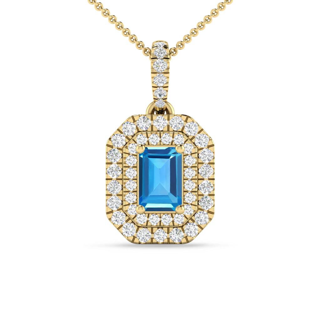 Yellow Gold - Blue Topaz