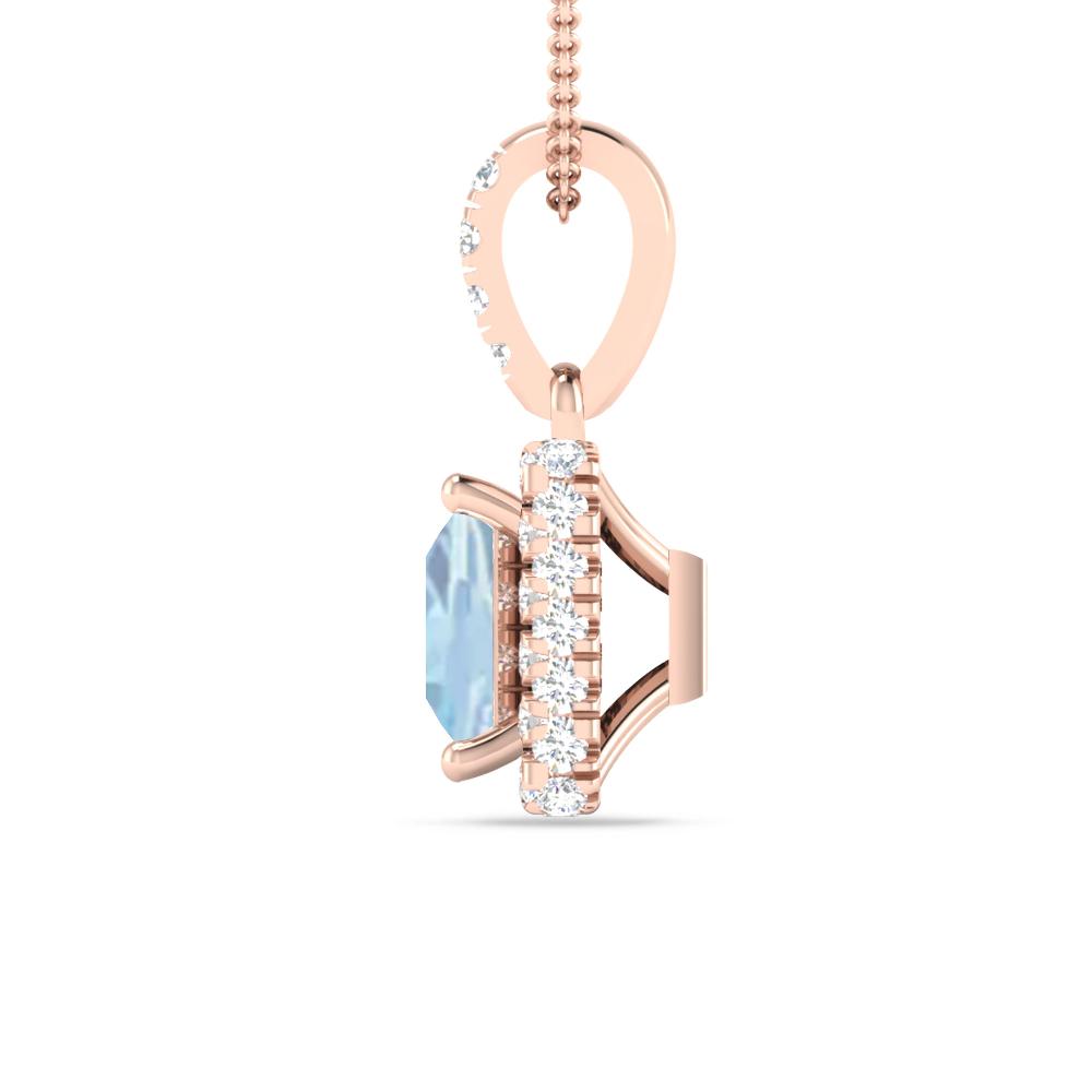 Rose Gold - Aquamarine