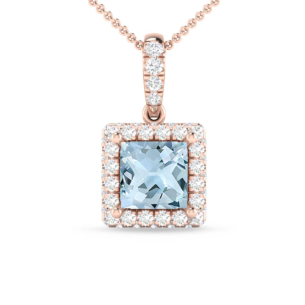 Rose Gold - Aquamarine