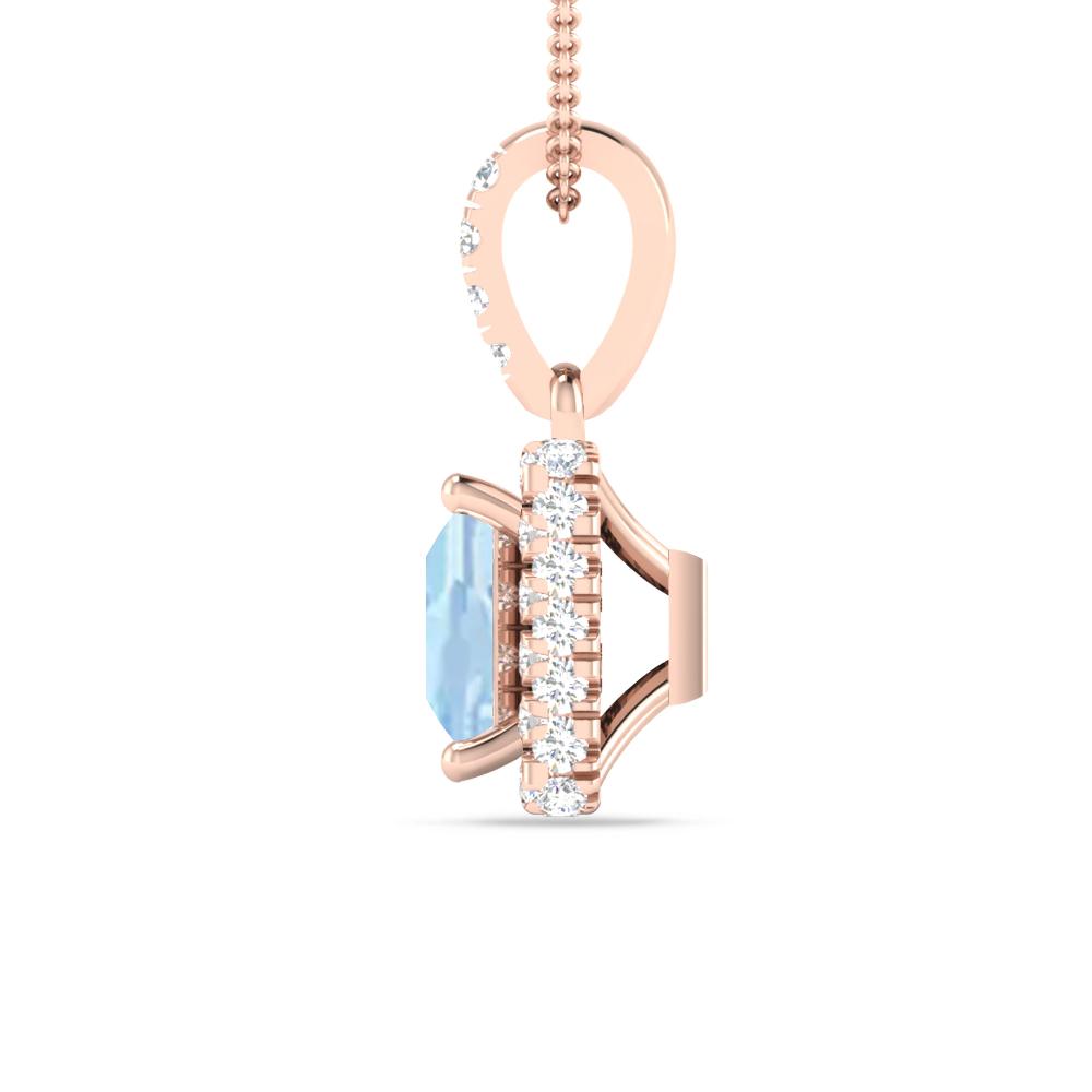 Rose Gold - Aquamarine