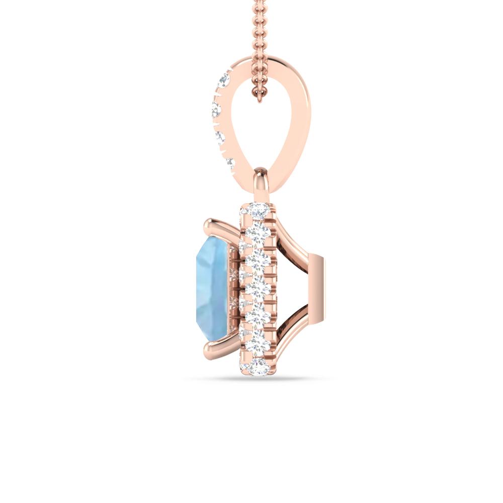 Rose Gold - Aquamarine