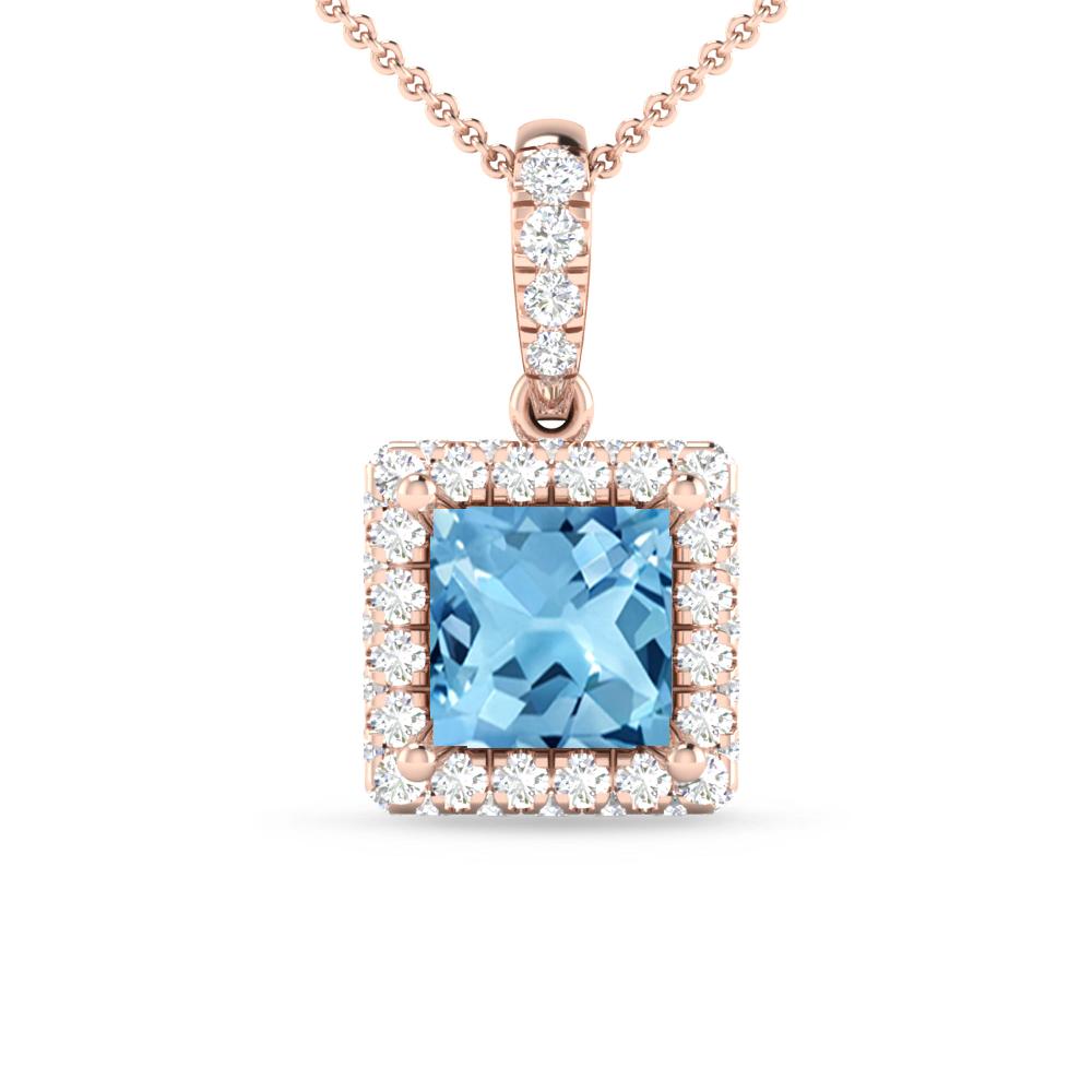 Rose Gold - Blue Topaz