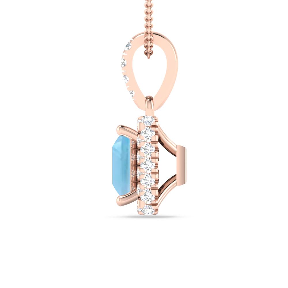 Rose Gold - Blue Topaz