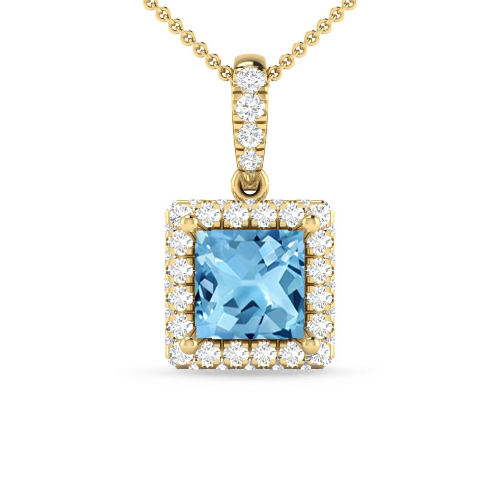 Yellow Gold - Blue Topaz