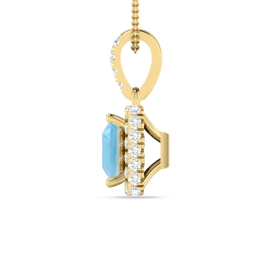 Yellow Gold - Blue Topaz