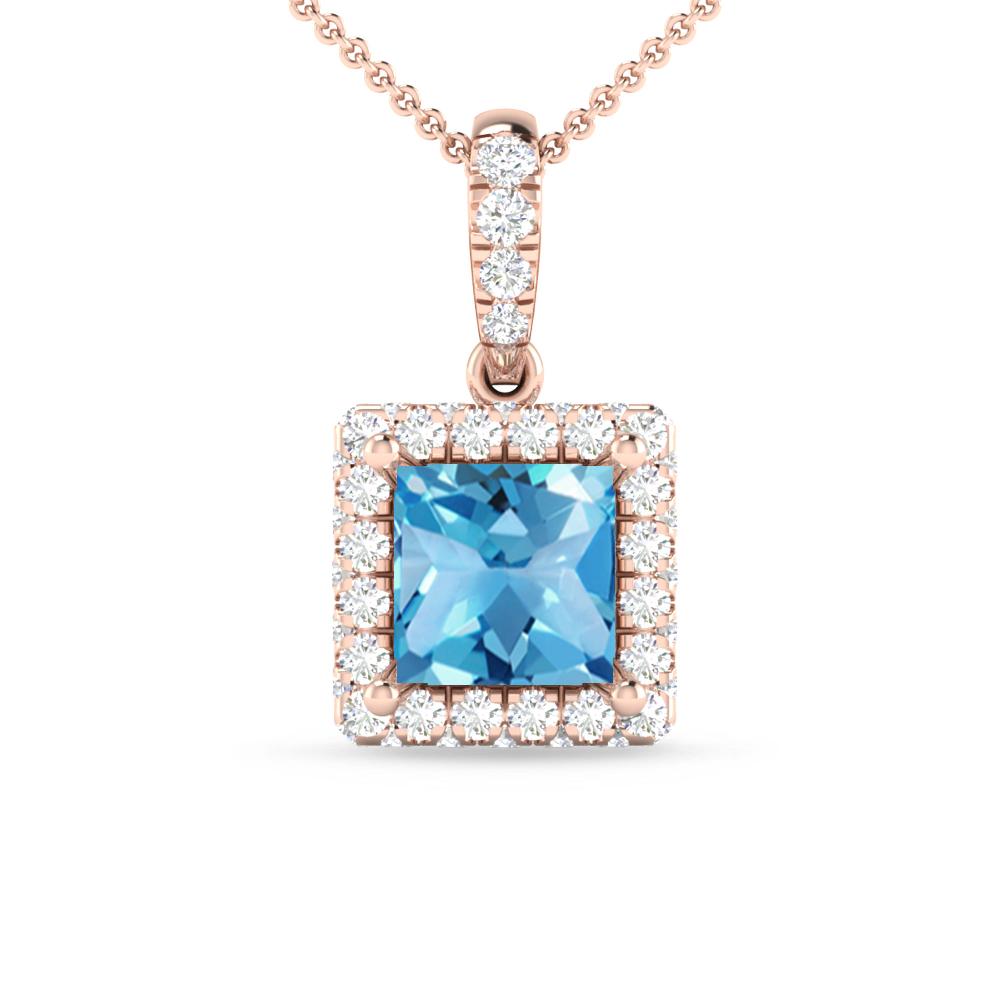 Rose Gold - Blue Topaz