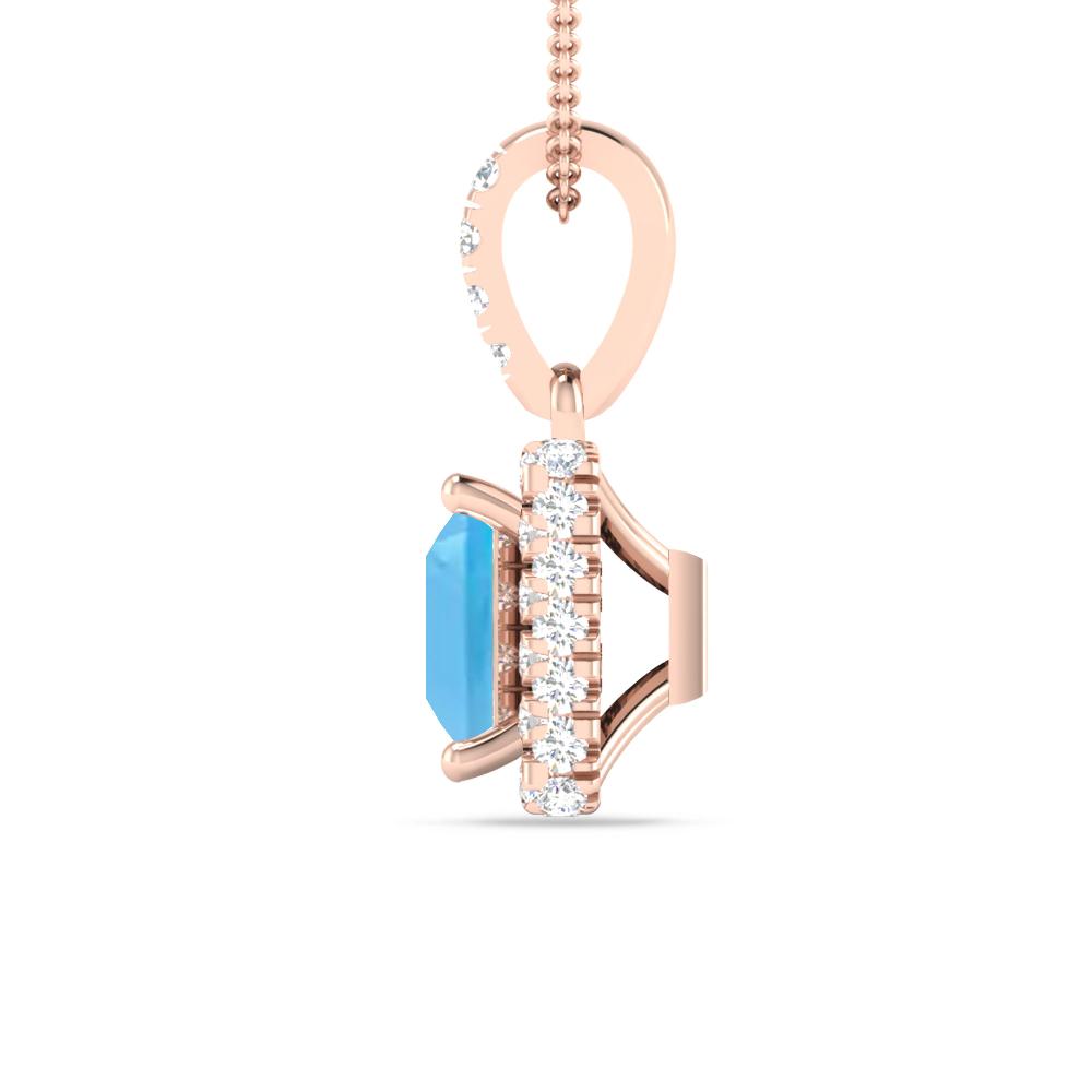 Rose Gold - Blue Topaz