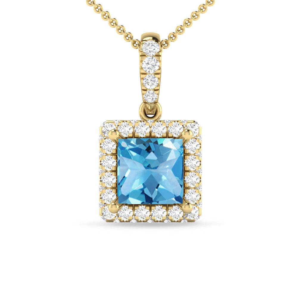 Yellow Gold - Blue Topaz