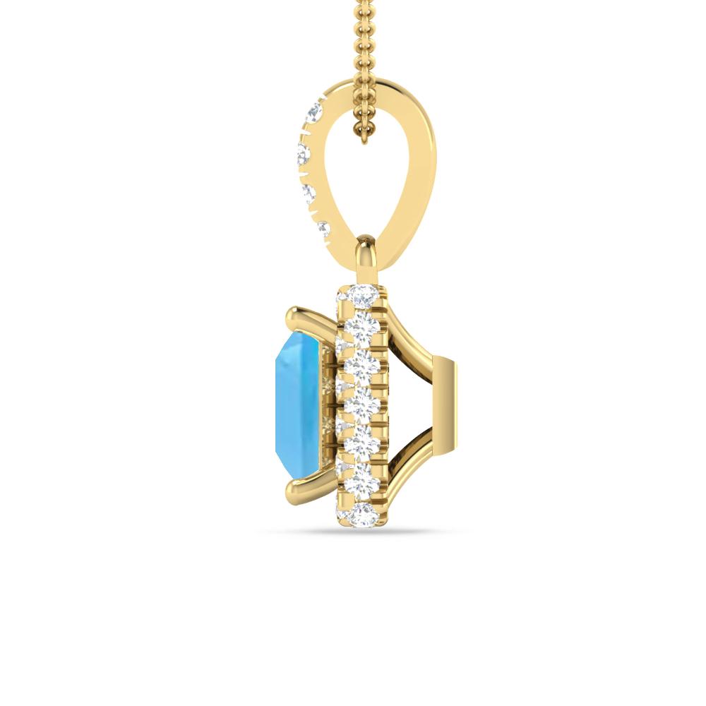 Yellow Gold - Blue Topaz