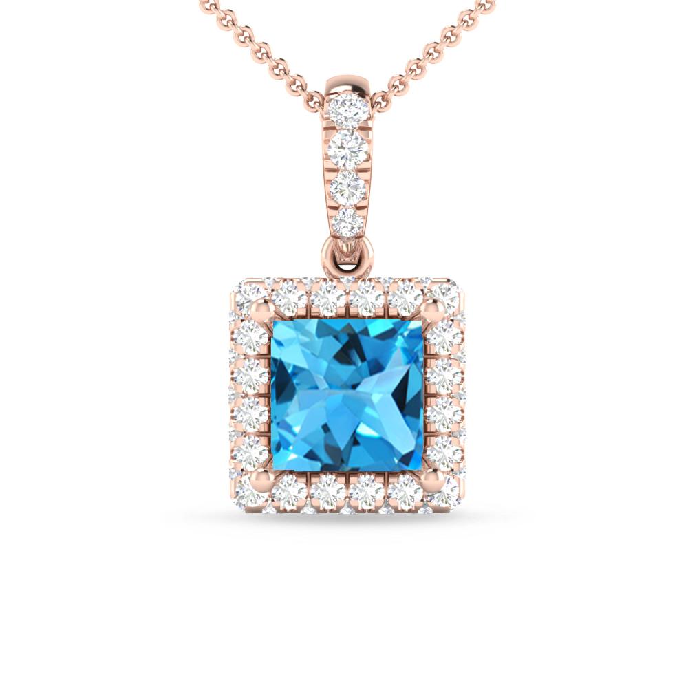 Rose Gold - Blue Topaz